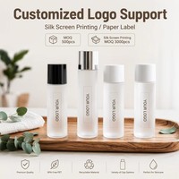 Bouteille en plastique blanche de luxe personnalisée de 120 ml, flacon vide pour toner liquide transparent, flacon givré pour huile corporelle avec bouchon à vis
