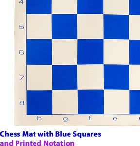 Juegos DE <span class=keywords><strong>MESA</strong></span> DE VIAJE Vinilo <span class=keywords><strong>azul</strong></span> Viaje Roll Up Ajedrez Mat y piezas de ajedrez Set Torneo Piezas de ajedrez - Product Image 3