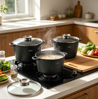 Ensemble de casseroles de haute qualité, personnalisable, avec possibilité de vente en gros, en aluminium, pour cuisson et stockage