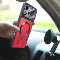 Luxe onzichtbare magnetische kickstand hoes voor iPhone 17 16 15 14 Plus 13 12 18 Pro Max, draadloos opladen mogelijk, met lensbeschermer