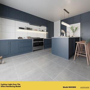 Modern Simples Sala de estar interior Ladrilhos 600X600 & 800X800 Cinza Cimento Matte Antique Non-Slip para Uso Interior - Product Image 4