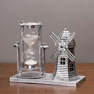 Reloj de arena vintage con diseño de molino de viento, adorno decorativo para el hogar, regalo artesanal para cumpleaños o días festivos - Product Image 2
