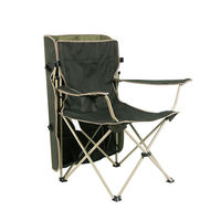 Chaise de camping portable en métal avec auvent pliant et porte-gobelet, poche latérale, mobilier d'extérieur au design moderne en fer