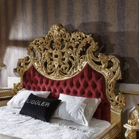 Lit Antique Rococo européen de luxe, fabrication unique, pour chambre principale, lit de Style feuille d'or, main royale impériale