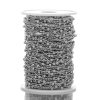 Chaîne à billes en acier inoxydable de 1,5 mm avec clip de 4 mm pour la fabrication de bracelets et colliers DIY