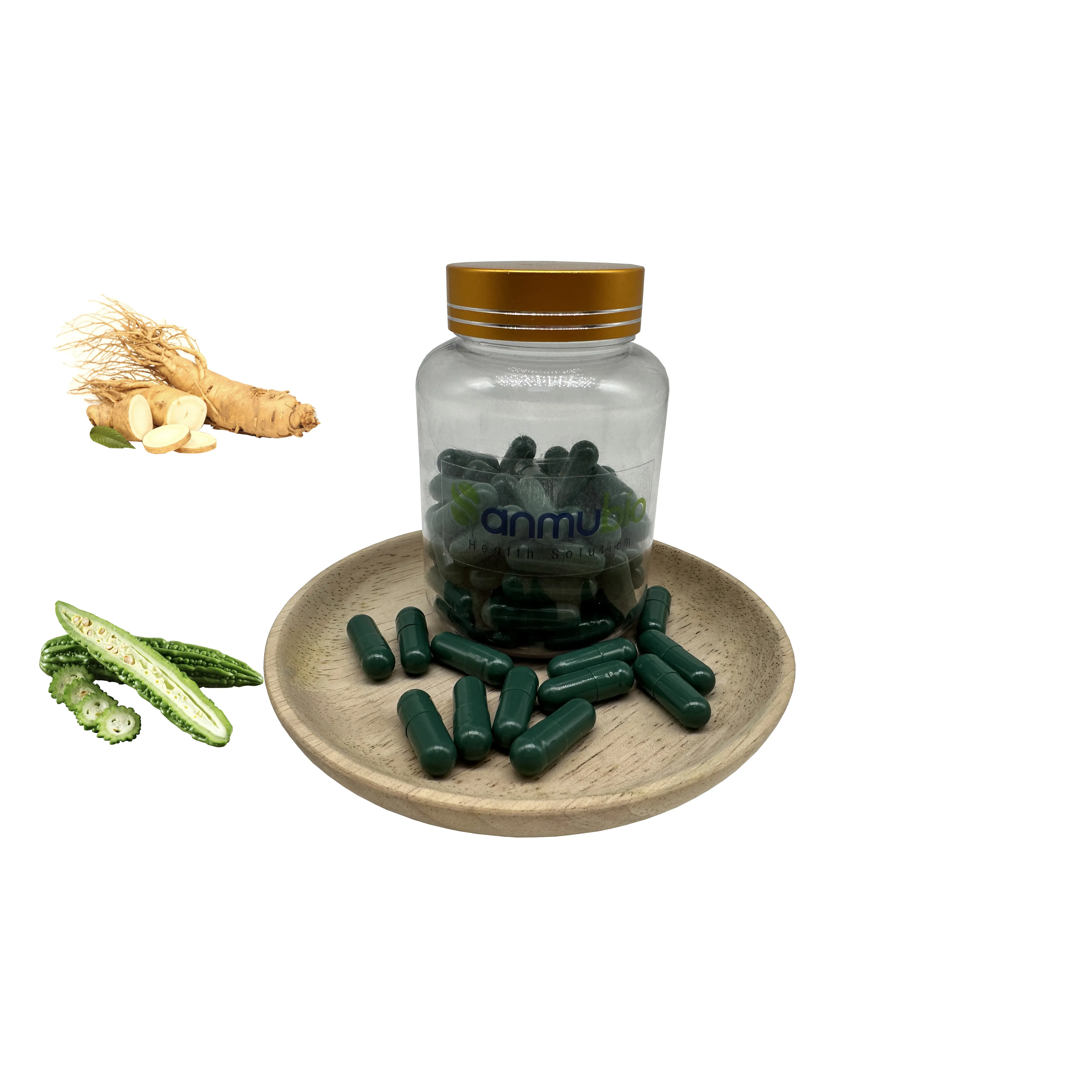 Oem Bittere Bewaker Met Ginseng Gezonde Bloedsuikerspiegel Ondersteunen Bittere Meloen Capsule