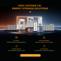 Armoire de batterie haute tension Pytes IP55 refroidie par air de 76,8 kWh avec protection incendie à 5 couches pour système solaire photovoltaïque