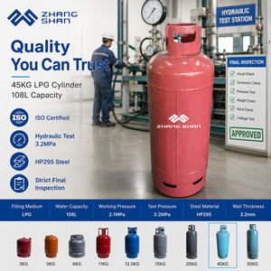 Bouteille de gaz GPL Zhangshan grande capacité, recyclable, 45 kg, 108 L, rechargeable, pour les distributeurs de services alimentaires - Product Image 5