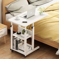 Support pour ordinateur portable, table de chevet mobile, bureau, table relevable, support plateau avec roulettes