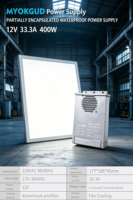Alimentation à découpage étanche 400W 12V 33.3A, SMPS résistant à la pluie, transformateur de pilote LED industriel à 9 bornes