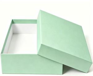 Caja de Regalo Rígida Cuadrada Verde Menta con Forro de Cartón para Manualidades y Empaque - Product Image 1