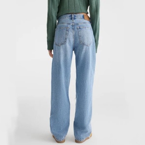 Jean déchiré taille basse personnalisé avec logo, dernière collection, pour femme, longueur cheville, style streetwear, pantalon en denim pour femme - Product Image 3