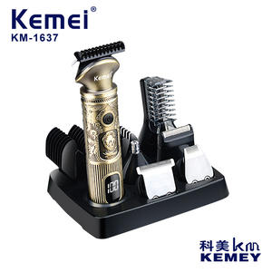 Ensemble de tondeuses à cheveux tout-en-un Kemei KM-1637 rechargeable avec écran LCD, longueurs réglables pour hommes et animaux de compagnie - Product Image 3