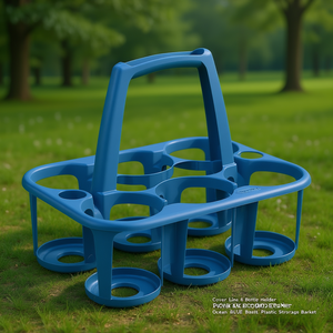 Porta botellas con cesta para 6 botellas COVER LINE Azul océano 807514471F - Product Image 3