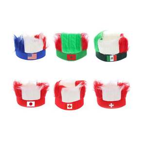 Diadema de Peluca de Fútbol 2026 - Colores Personalizados de la Bandera de EE. UU., Argentina, Francia, Cabello Sintético para Fiestas de Fútbol, Eventos Deportivos y Animación - Product Image 4