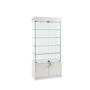wall jewelry glass display cabinet with sliding glass door