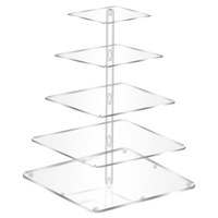 Support de présentation de gâteaux et de desserts en acrylique écologique moderne, étagère de rangement transparente à plusieurs niveaux pour mariage et anniversaire