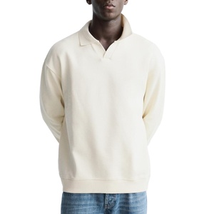 Design design in cotone bianco Unisex francese tessuto di spugna con stampa grafica Logo ricamato oversize Plain Custom <span class=keywords><strong>POLO</strong></span> <span class=keywords><strong>collo</strong></span> felpe da uomo - Product Image 1