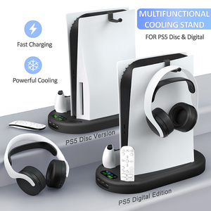 Cho PlayStation 5 đa chức năng dọc sạc đứng Slim nhựa lưu trữ với thông tin liên lạc có dây Quạt làm mát và bộ sạc - Product Image 2