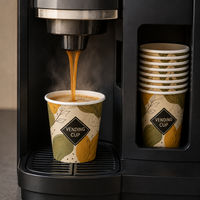 Gobelet en fibre de paille de blé non blanchie, écologique, de qualité alimentaire, avec revêtement PE et couvercles bombés pour café