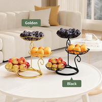 Support de Comptoir 3 Niveaux en Métal pour Fruits – Écologique, Moderne, en Fil Métallique Ouvert – Idéal pour Fruits, Pain, Snacks – Décoratif pour la Maison et les Fêtes
