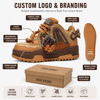 Sneakers à carreaux épais avec logo personnalisé, chaussures rétro basses pour hommes, streetwear, marque privée, vente en gros