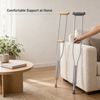 Béquilles en aluminium réglables, légères, antidérapantes, aides à la marche médicales, poignée confortable pour les patients handicapés