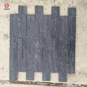 Natural Black Quartzite <strong>Slate</strong> 3D Wall Stone Cladding European-Style <strong>Split</strong> <strong>Face</strong> Wall Panels for Exterior Villa Tile - Product Image 4