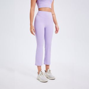 Pantalones de yoga YIYI para mujer, de cintura alta, acampanados, capri, leggings de corte bootcut, elásticos, cortos, para estar <span class=keywords><strong>en</strong></span> <span class=keywords><strong>casa</strong></span>, gimnasio, entrenamiento, yoga - Product Image 3