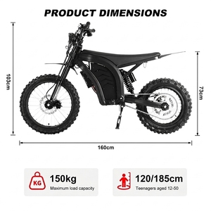Moto électrique tout-terrain pour adultes 4500W 60V, escalade en montagne, 65 degrés, en alliage d'aluminium, Enduro IPX6 60Nm, Motocross - Product Image 5