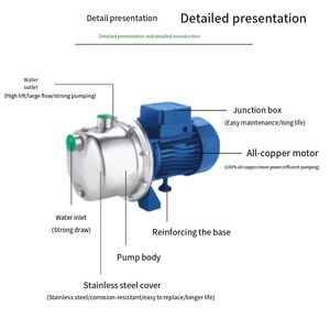 Pompe auto-amorçante JET résistante à la corrosion 48/60V, tête en acier inoxydable 304, pompe à jet horizontale, pompe de surpression anti-colmatage - Product Image 2