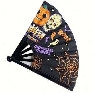 Halloween Festival Large 33cm Kung Fu Clack Fan Customized Logo Pride Bamboo Craft Traditional Angel for Party Rave <b>Rainbow</b> - Product Image 1