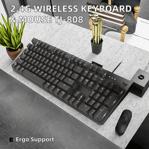 Ensemble clavier et souris sans fil 2,4 G pour TJ-808, clavier mécanique étanche avec suspension et touches anti-ghosting à 3 touches, en stock - Product Image 2