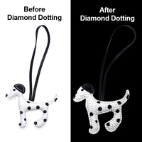 Kit DIY de breloques pour sac en cuir avec strass acryliques, ensemble de loisirs créatifs pour pendentifs de sac faits main avec autocollants gemmes et stylo à points, pour adolescentes, jouet de mode