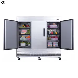 Üç kapı dikey dondurucu ticari dolaplar dik buzdolabı buzdolabı ve dondurucu