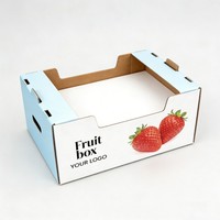 Caja de Cartón Corrugado para Frutas y Verduras con Impresión de Tinta de Soya, para Empacar Fresas, Manzanas y Piñas, en Oferta