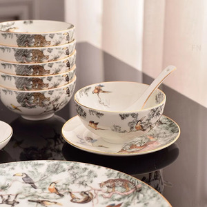 ชุดจานชามพอร์ซเลนป่า32ชิ้นชุดจานชามอาหารสุดหรูจากประเทศจีน - Product Image 5