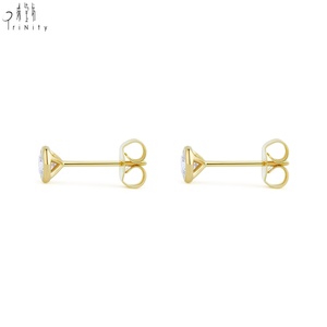 Hot Selling Trendy Design Fine Jewelry Wholesale 18K Solid Gold Real Natural Diamond Stud <b>Earrings</b> Gift For Women Daily Wearing - Product Image 3