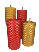 Kit de Fabricación de Velas Ecológicas DIY al por Mayor, Láminas de Cera de Abeja en Forma de Panal, Color Rojo, Variedad de Tamaños, Velas para Niños, Bodas, Navidad