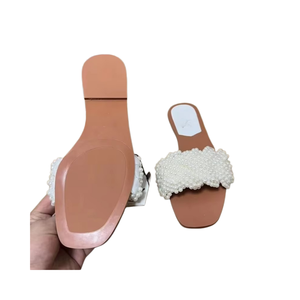Sandales plates d'été 2026 pour <span class=keywords><strong>femme</strong></span>, style espagnol, à enfiler, pour l'extérieur - Blanc et Noir - Légères, élégantes et sexy - Product Image 1