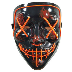 Máscara con luz LED de Halloween, máscaras de <span class=keywords><strong>purga</strong></span> con modos de iluminación, máscara de miedo para Festival, Cosplay, fiesta de disfraces de película - Product Image 3