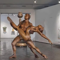 Sculptures de danseurs en métal sur mesure, taille réelle, homme et femme, sculpture de couple dansant en bronze, figurine d'amour