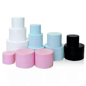 Hot Sale Kosmetik behälter Mini Proben 10g matt weiß PP Kunststoff Creme Glas doppelwandig Hautpflege