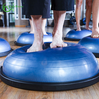 Ballon d'équilibre demi-sphère en PVC écologique pour le yoga, la stabilité, les entraînements de fitness, les sauts plyométriques et les exercices brûle-graisse 46-67cm
