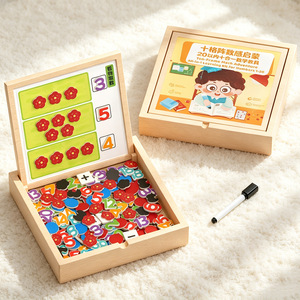 Juguete Educativo Magnético Personalizado para Niños Pequeños, Herramienta <span class=keywords><strong>de</strong></span> Aprendizaje <span class=keywords><strong>de</strong></span> Números y Conteo, Juego <span class=keywords><strong>de</strong></span> Manipulación Matemática con Marco <span class=keywords><strong>de</strong></span> Diez <span class=keywords><strong>de</strong></span> Madera para Niños - Product Image 2