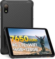 Tablette robuste 8 pouces (16 Go + 128 Go) avec caméra arrière 48 MP + caméra frontale 32 MP, batterie 7650 mAh, charge rapide 18 W, processeur octa-core, Android 13