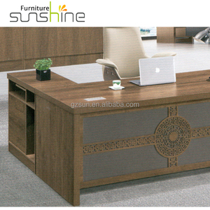 Guangzhou muebles de oficina de melamina de alta calidad en forma de L escritorio jefe de lujo último diseño de escritorio de oficina de madera - Product Image 3