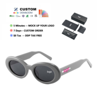 Lunettes de soleil polarisées en acétate, style punk européen et américain, monture ovale épaisse, design élégant, pour hommes et femmes