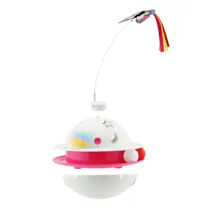 電気猫タンブラーおもちゃスマート3in1インタラクティブ猫の羽のおもちゃ屋内猫のための自動蝶