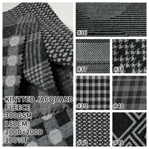 100% Polyester 300GSM Custom Pattern 200D <strong>Fleece</strong> Thick Knit Jacquard <strong>Fabric</strong> <strong>Manufacturer</strong> Woman - Product Image 2